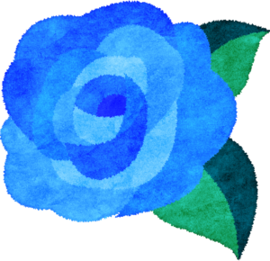 バラの花（青）